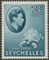 Click for more photos and details Seychelles 1938 KGVI Tortoise 75c Slate-Blue Mint SG145