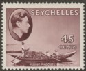 Click for more photos and details Seychelles 1938 KGVI Pirogue 45c Chocolate Chalky Mint SG143