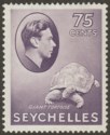 Seychelles 1941 KGVI Tortoise 75c Deep Slate-Lilac Chalky Mint SG145a