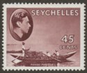 Seychelles 1942 KGVI Pirogue 45c Purple-Brown Mint SG143a