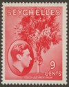 Click for more photos and details Seychelles 1938 KGVI Palm Tree 9c Scarlet Mint SG138 cat £18