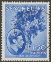 Click for more photos and details Seychelles 1942 KGVI Palm Tree 1r50c Ultramarine Used SG147a
