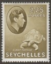 Click for more photos and details Seychelles 1942 KGVI Tortoise 2r25c Olive Mint SG148a cat £32