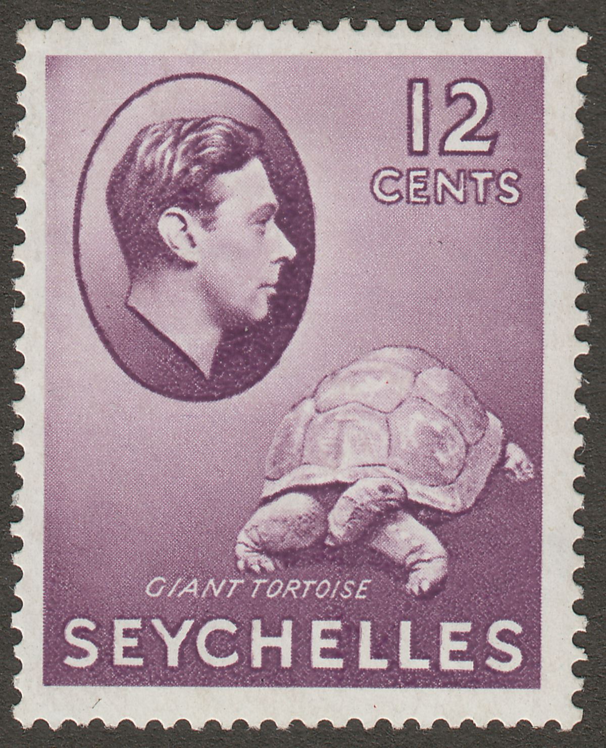 Seychelles 1938 KGVI Tortoise 12c Reddish Violet Mint SG139 cat £50