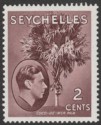 Click for more photos and details Seychelles 1949 KGVI Palm Tree 2c Brown Chalky Mint SG135