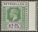 Click for more photos and details Seychelles 1921 KGV 2r25c Yellow-Green and Violet Mint SG122