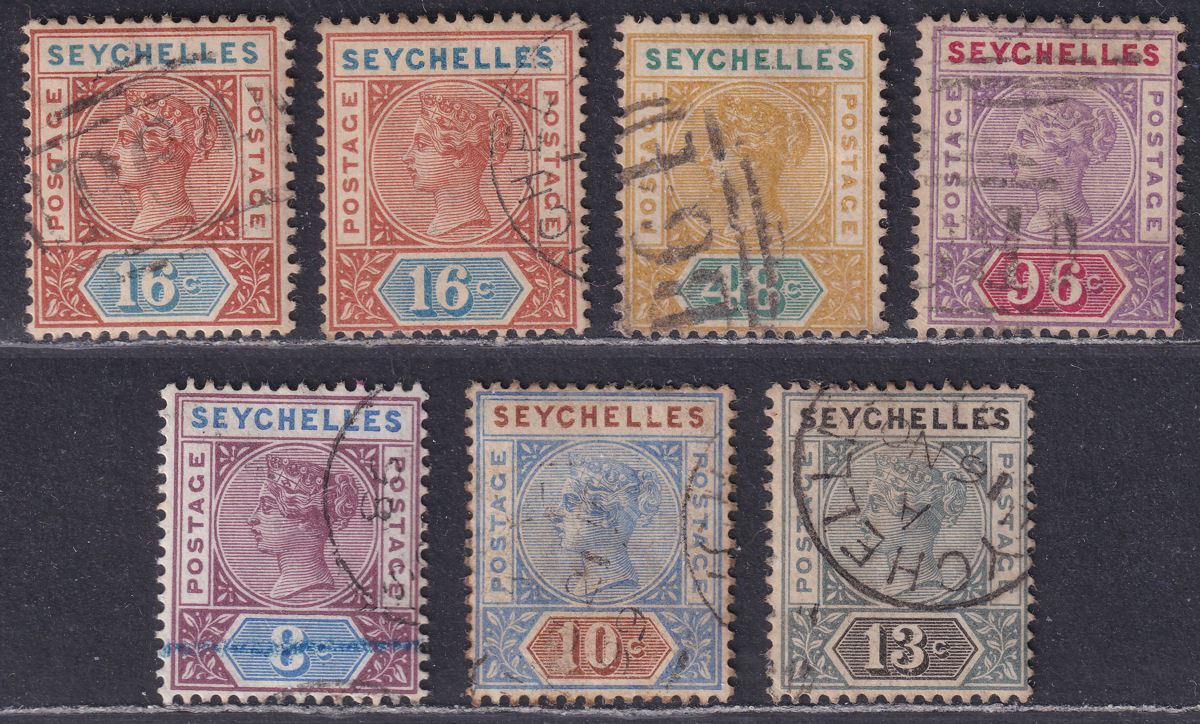 Seychelles 1890-92 Queen Victoria Selection to 96c Used