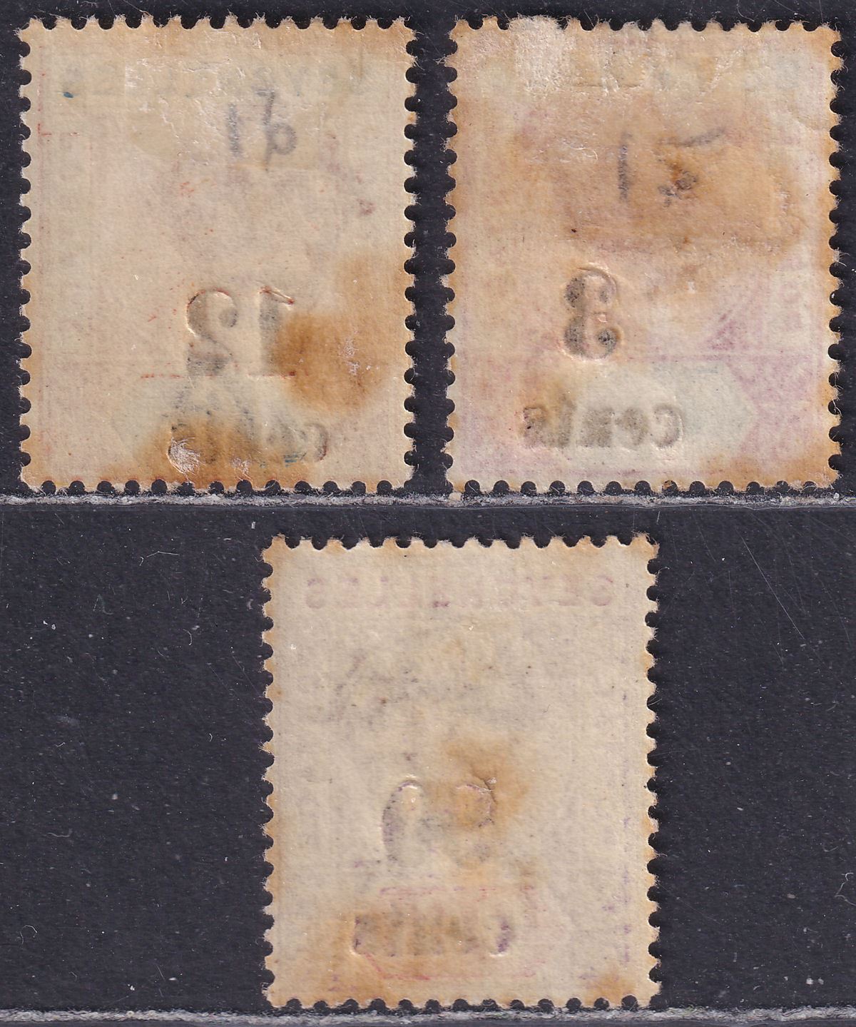 Seychelles 1893 Queen Victoria Surcharge Part Set to 90c Mint cat £90 - toning