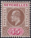 Seychelles 1903 KEVII 45c Brown + Carmine watermark Inverted Mint SG53w cat £550