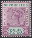 Seychelles 1900 QV 2r25c Bright Mauve and Green Mint SG36 cat £130