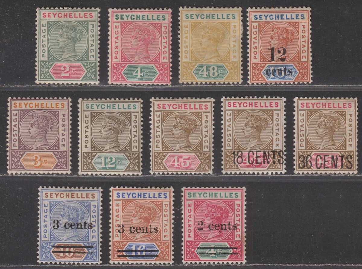 Seychelles 1890-1902 Queen Victoria Selection inc Surcharges Mint