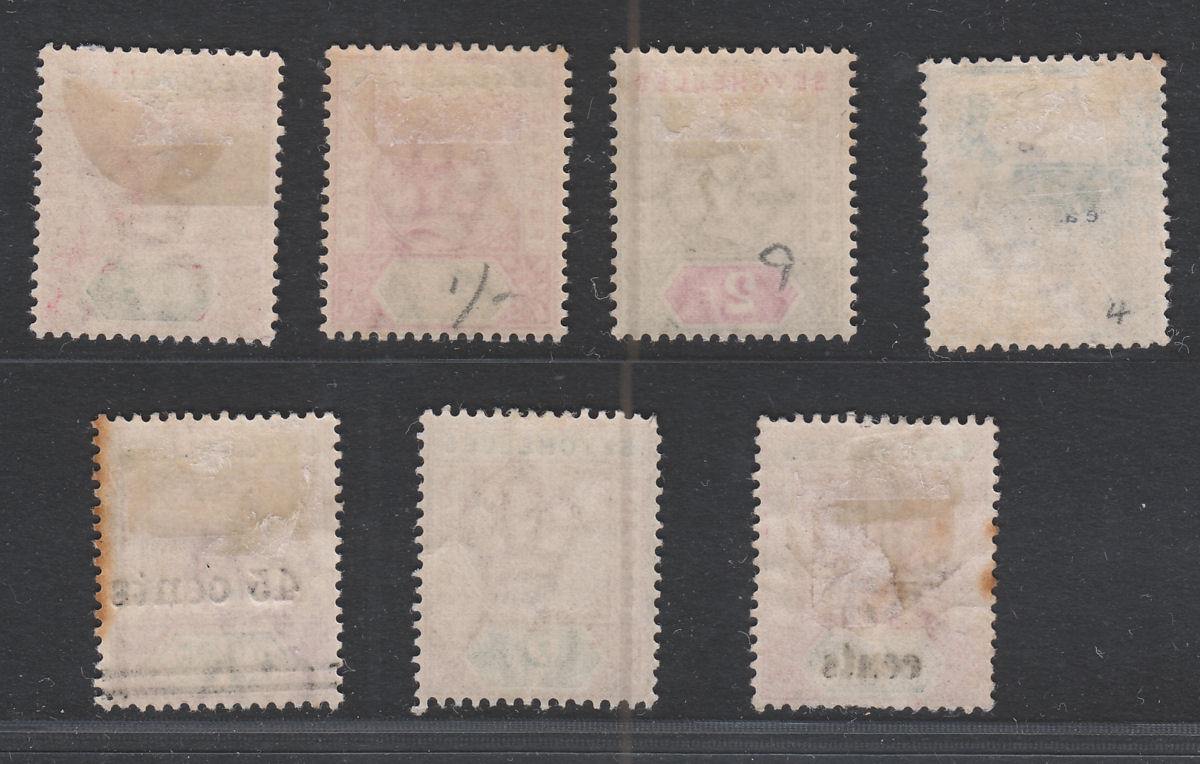 Seychelles 1890-1902 QV Selection inc Die I, Die II & Surcharges Mint FAULTS