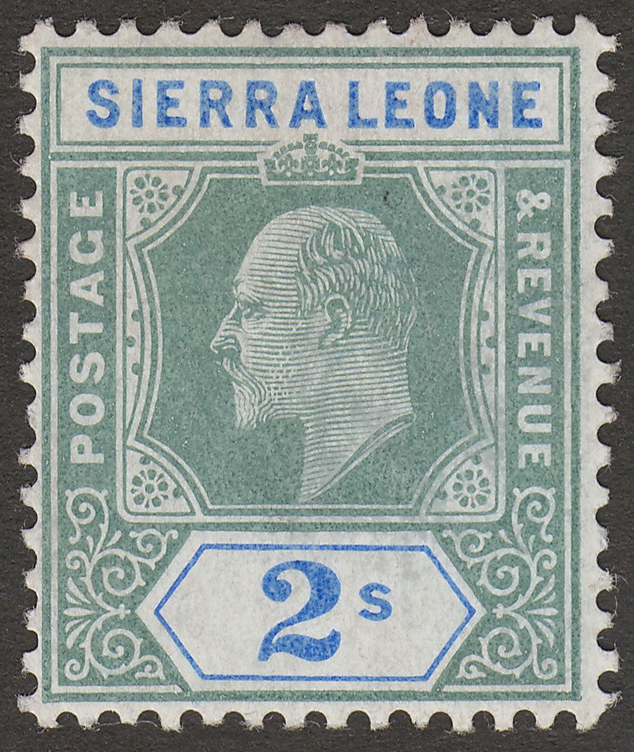 Sierra Leone 1905 KEVII 2sh Green and Ultramarine Mint SG96