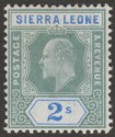Sierra Leone 1905 KEVII 2sh Green and Ultramarine Mint SG96