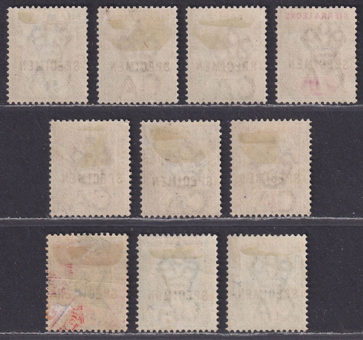 Sierra Leone 1903 KEVII SPECIMEN Overprint Part Set to 5sh Mint / Unused