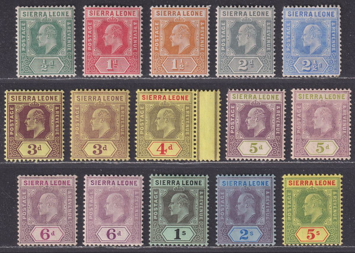 Sierra Leone 1907 King Edward VII Set to 5sh Mint SG99-110