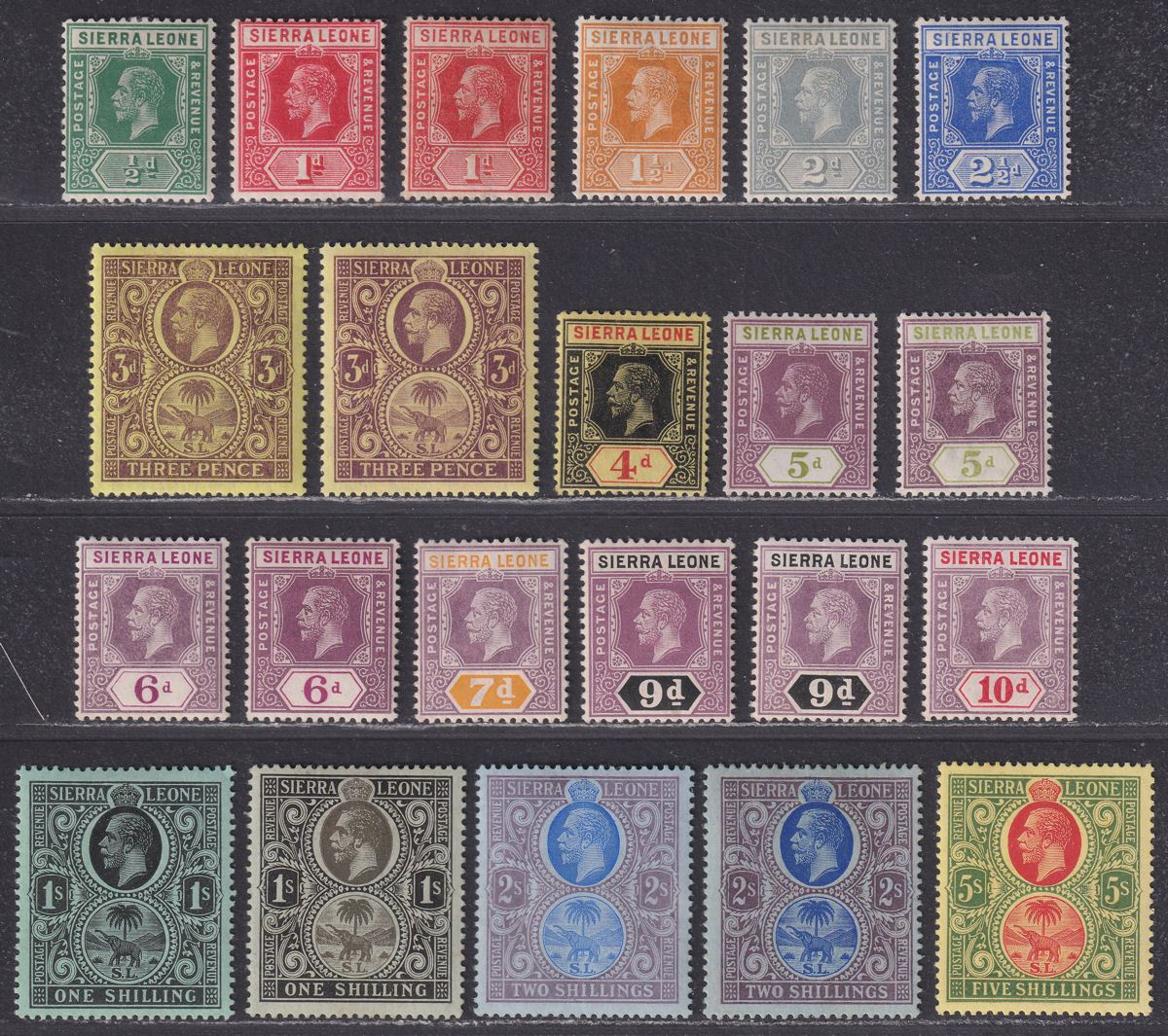 Sierra Leone 1912 King George V Set to 5sh Mint SG112-126