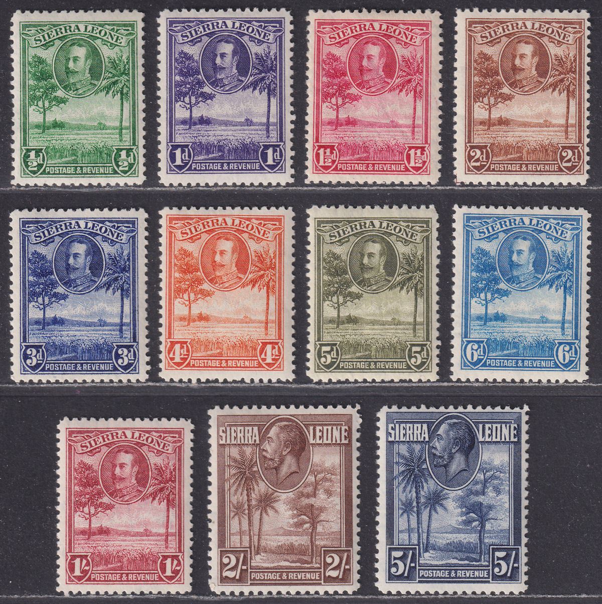 Sierra Leone 1932 KGV Rice Field Set to 5sh Mint SG155-165