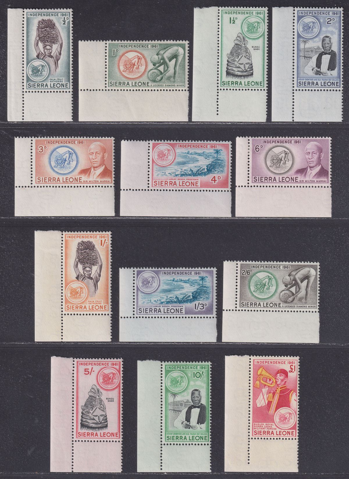 Sierra Leone 1961 Independence Set Mint SG223-235 cat £24