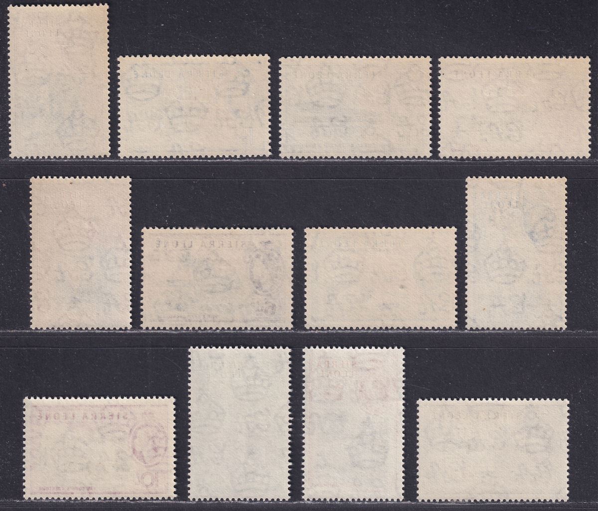 Sierra Leone 1956 Queen Elizabeth II Short Set to 10sh Mint SG210-221 cat £50