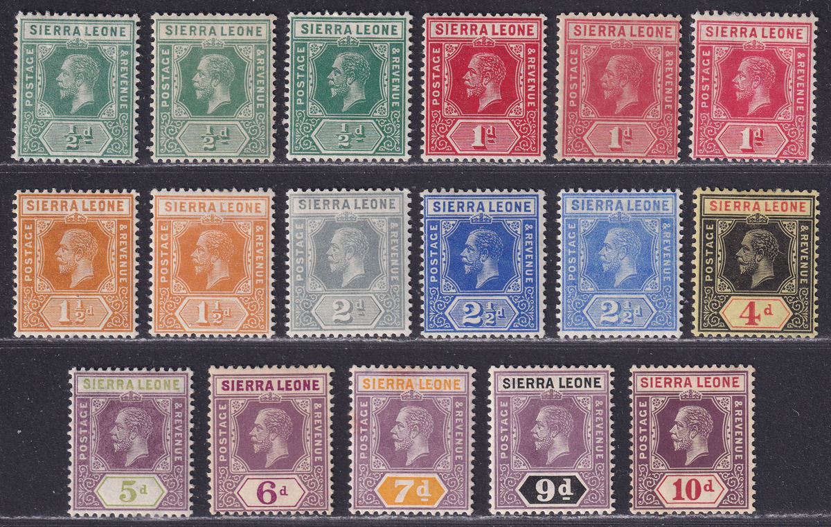 Sierra Leone 1912 King George V Part Set to 10d Mint