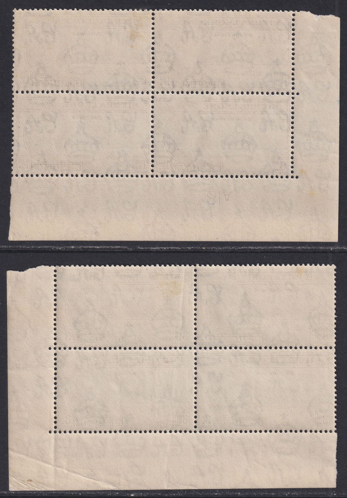 Sierra Leone 1946 KGVI Victory 1½d, 3d Plate No Blocks of 4 Mint