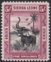 Sierra Leone 1933 KGV Wilberforce Elephant 5sh Black and Purple Mint SG178 c£160