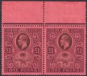 Sierra Leone 1928 KGV £1 Black-Brown + Purple on Red Pair Mint SG128 c£500 MNH