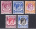 Click for more photos and details Singapore 1950-51 KGVI p17½x18 Part Set to 50c Mint cat £90