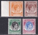 Click for more photos and details Singapore 1949 KGVI p17½x18 Part Set to $1 UM Mint cat £38