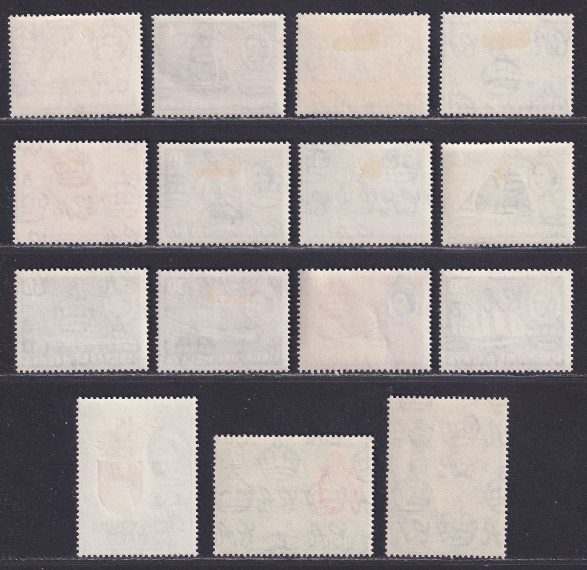 Singapore 1955 Queen Elizabeth II Set Mint SG38-52 cat £150