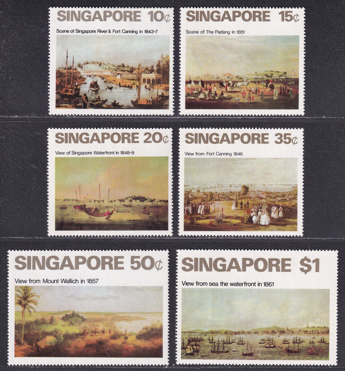 Singapore 1971 Views (Paintings) Set Mint SG165-170