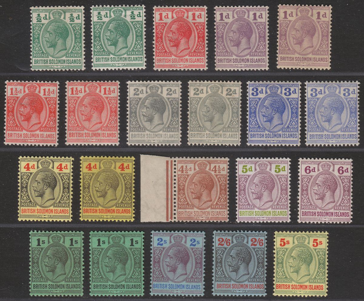 British Solomon Islands 1922 King George V Set to 5sh Mint SG39-51