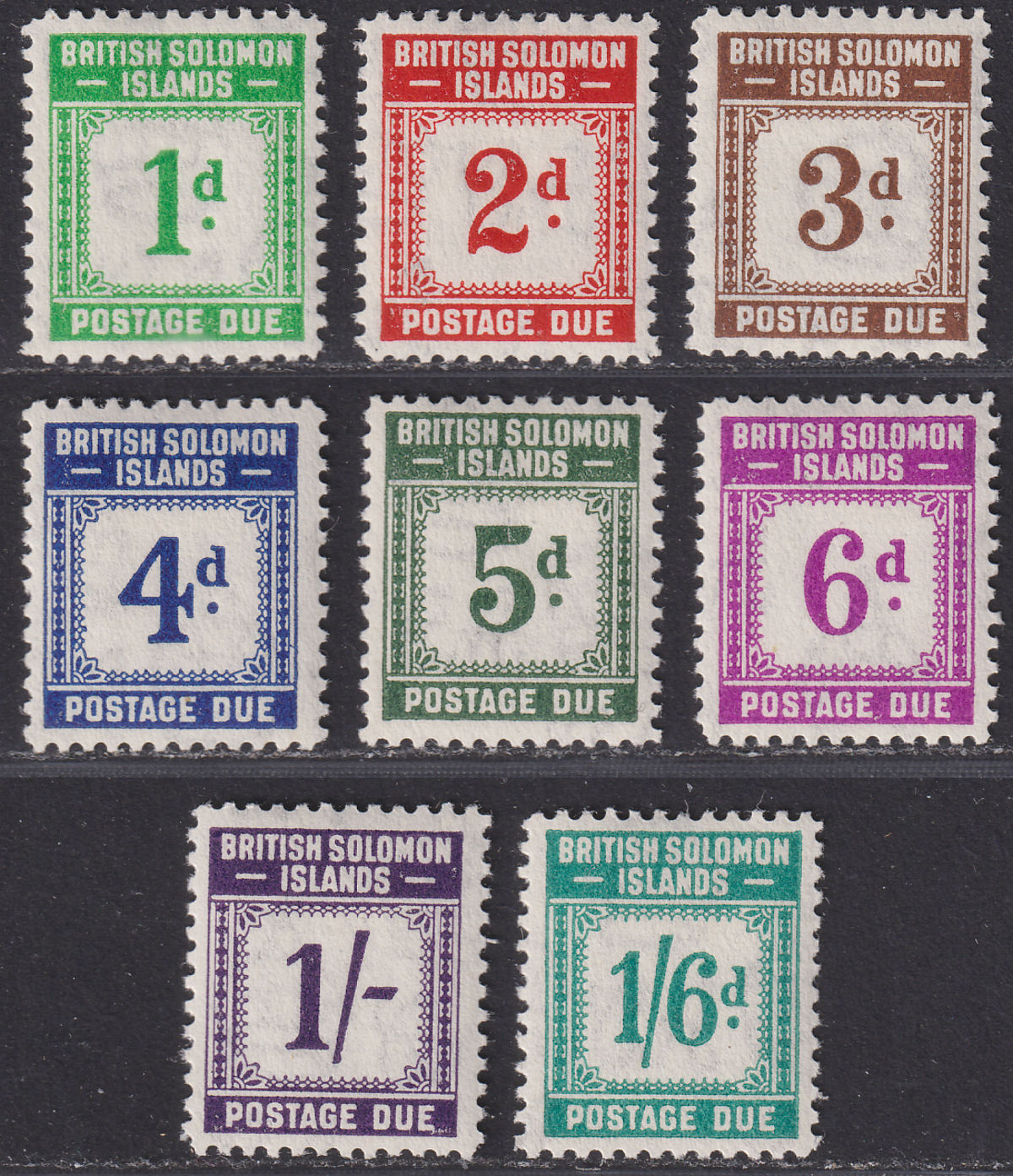 British Solomon Islands 1940 KGVI Postage Due Set Mint SG D1-D8 cat £95