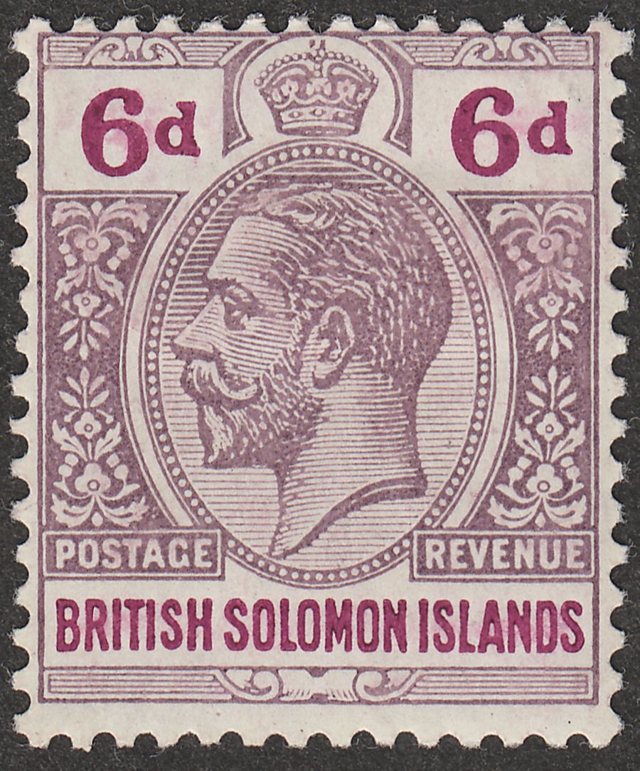 British Solomon Islands 1914 KGV 6d Dull and Bright Purple Mint SG32