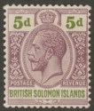 Click for more photos and details British Solomon Islands 1914 KGV 5d Dull Purple and Olive-Green Mint SG30