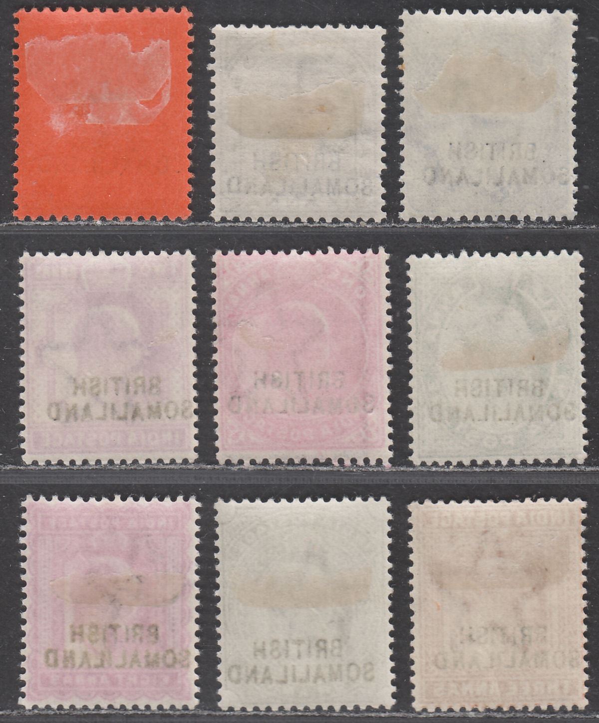 British Somaliland 1903 QV-KEVII Overprint at Base Part Set to 8a Mint