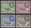 Click for more photos and details Somaliland Protectorate 1951 KGVI 1sh - 5sh Surcharge Mint SG132-135 cat £50