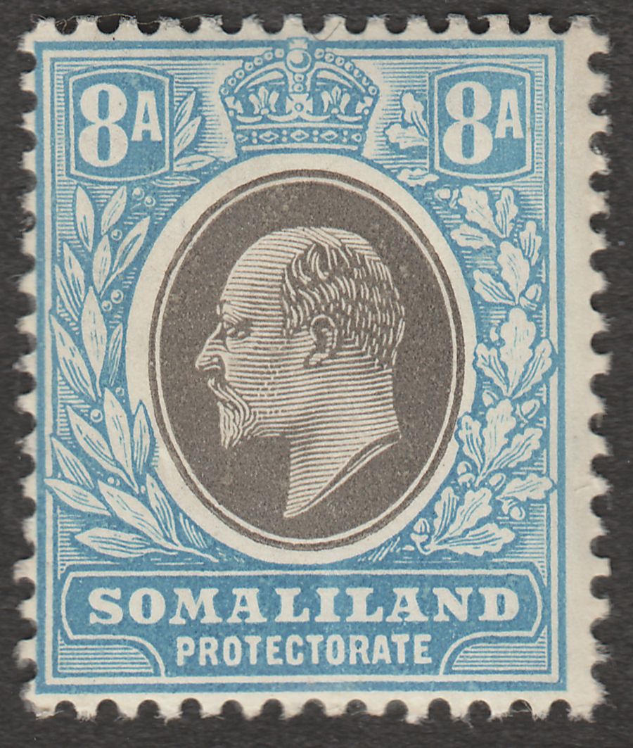 Somaliland Protectorate 1911 KEVII 8a Black and Blue Chalky Mint SG52a