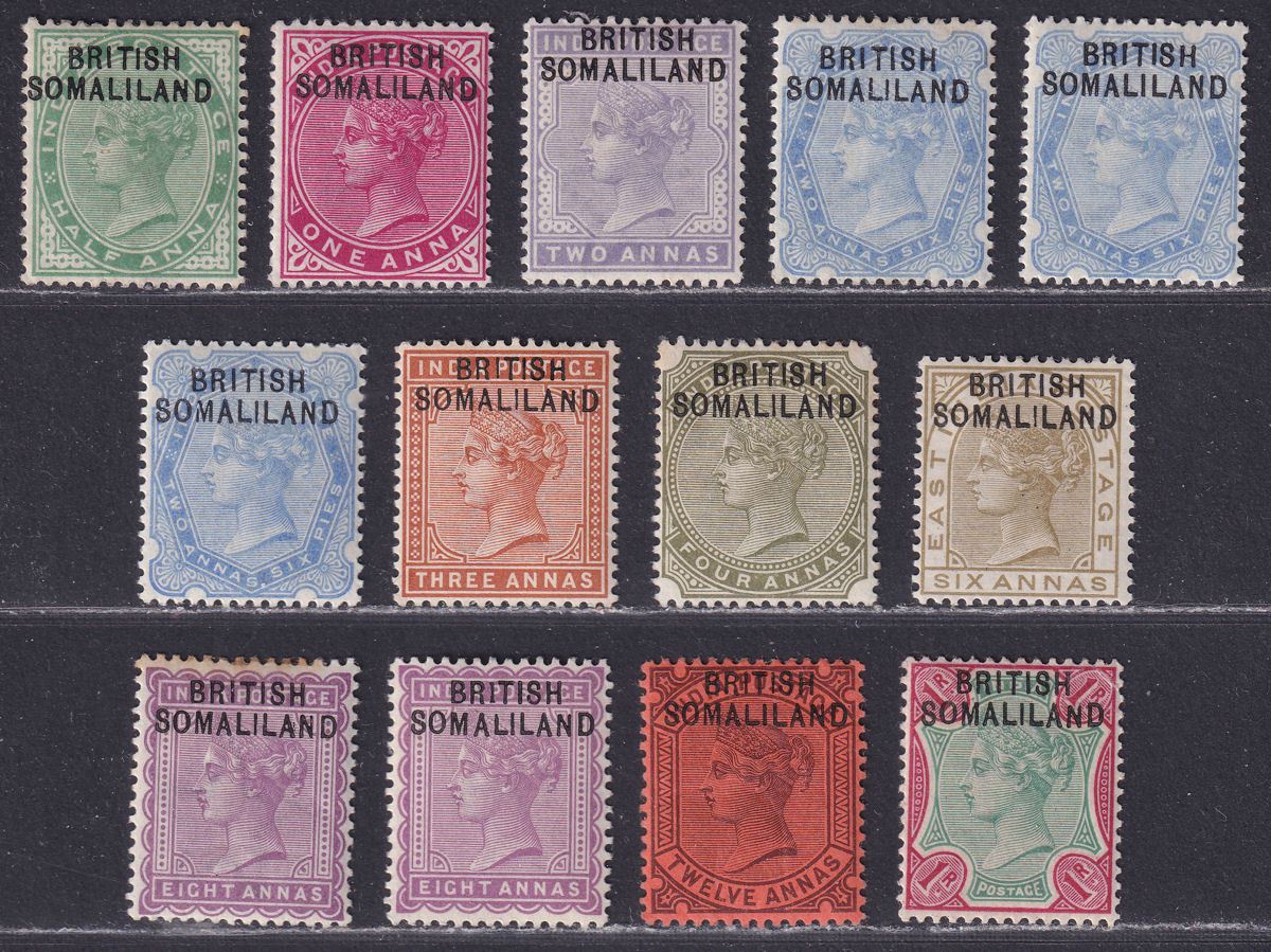 British Somaliland 1903 QV Overprint at Top Set to 1r Mint cat £50