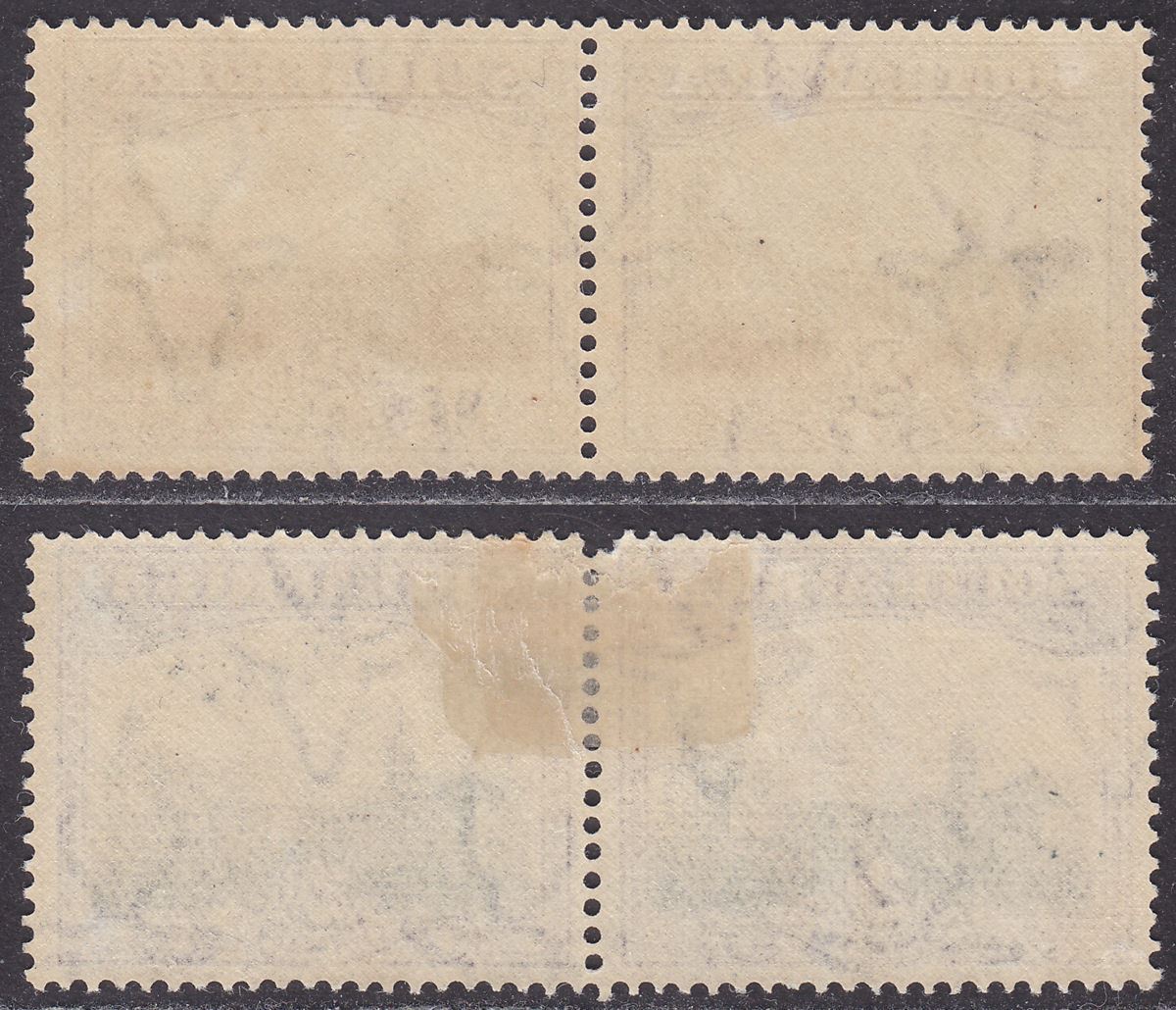 South Africa 1927-30 KGV Union Buildings 2d p14, p14x13½ Pairs Mint SG34-34b £66