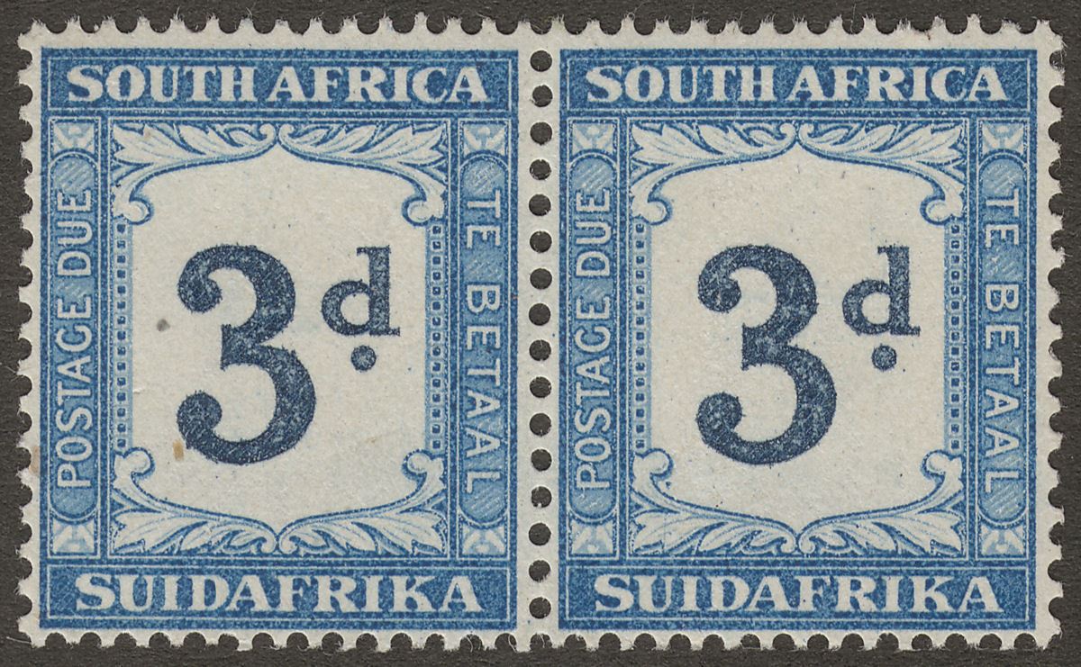 South Africa 1935 KGV Postage Due 3d Pair Mint SG D28