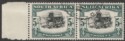 South Africa 1933 KGV Ox-Wagon 5sh Black and Green Pair Used SG64