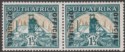 South Africa 1937 KGVI 1½d Official Overprint wmk Inv Pair Mint SG O22 c £50