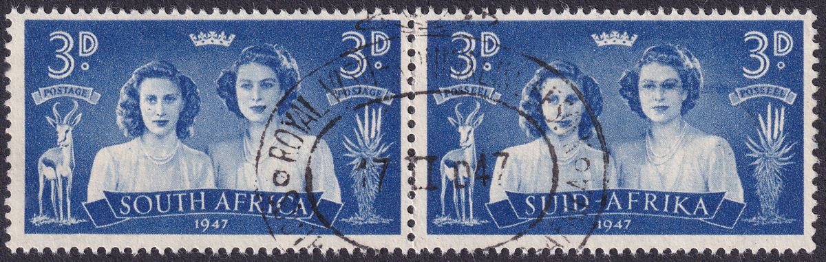 South Africa 1947 KGVI Royal Visit 3d Pr Used Black-eyed Pincess Variety SG113a
