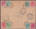 South Africa 1911 KGV 2½d Cape Transvaal Orange River Natal ½d 1d Regd Cover 