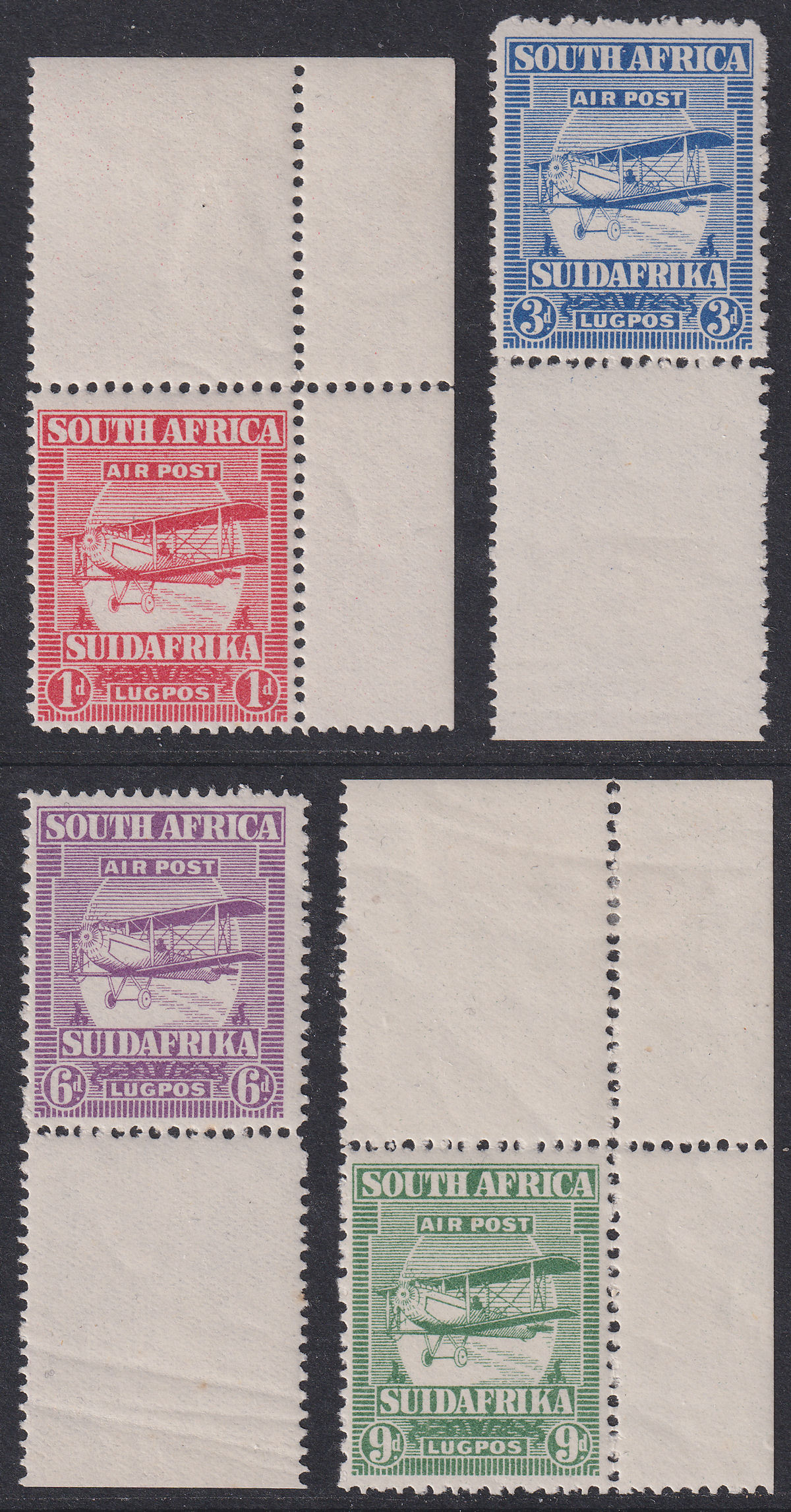 South Africa 1925 KGV de Havilland Airmail Set Mint SG26-29 cat £45
