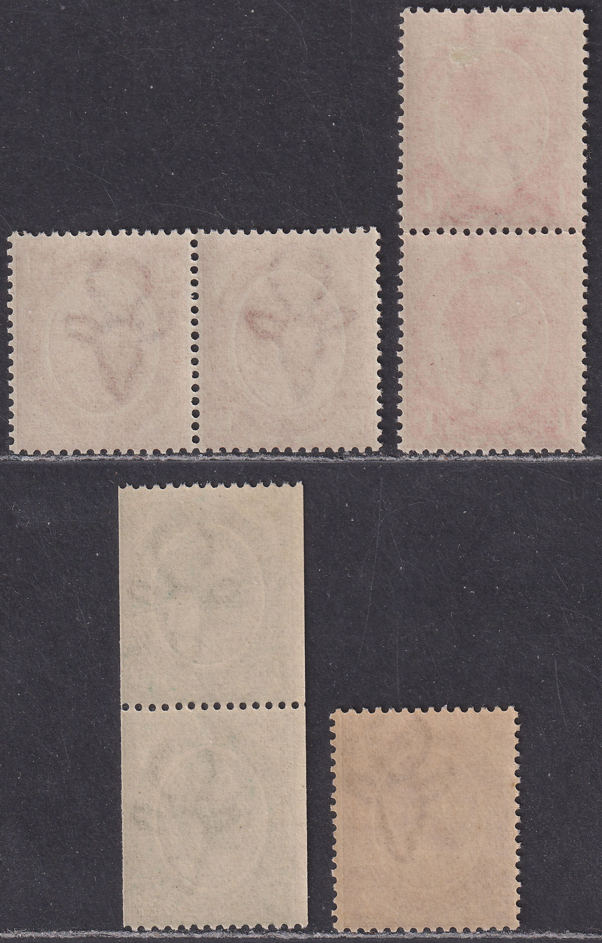 South Africa 1913 KGV Selection to 2d Mint inc wmk inverted, tete-beche