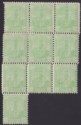 South Australia 1907 QV GPO ½d Pale Green Irregular Block 10 Mint SG293 cat £100