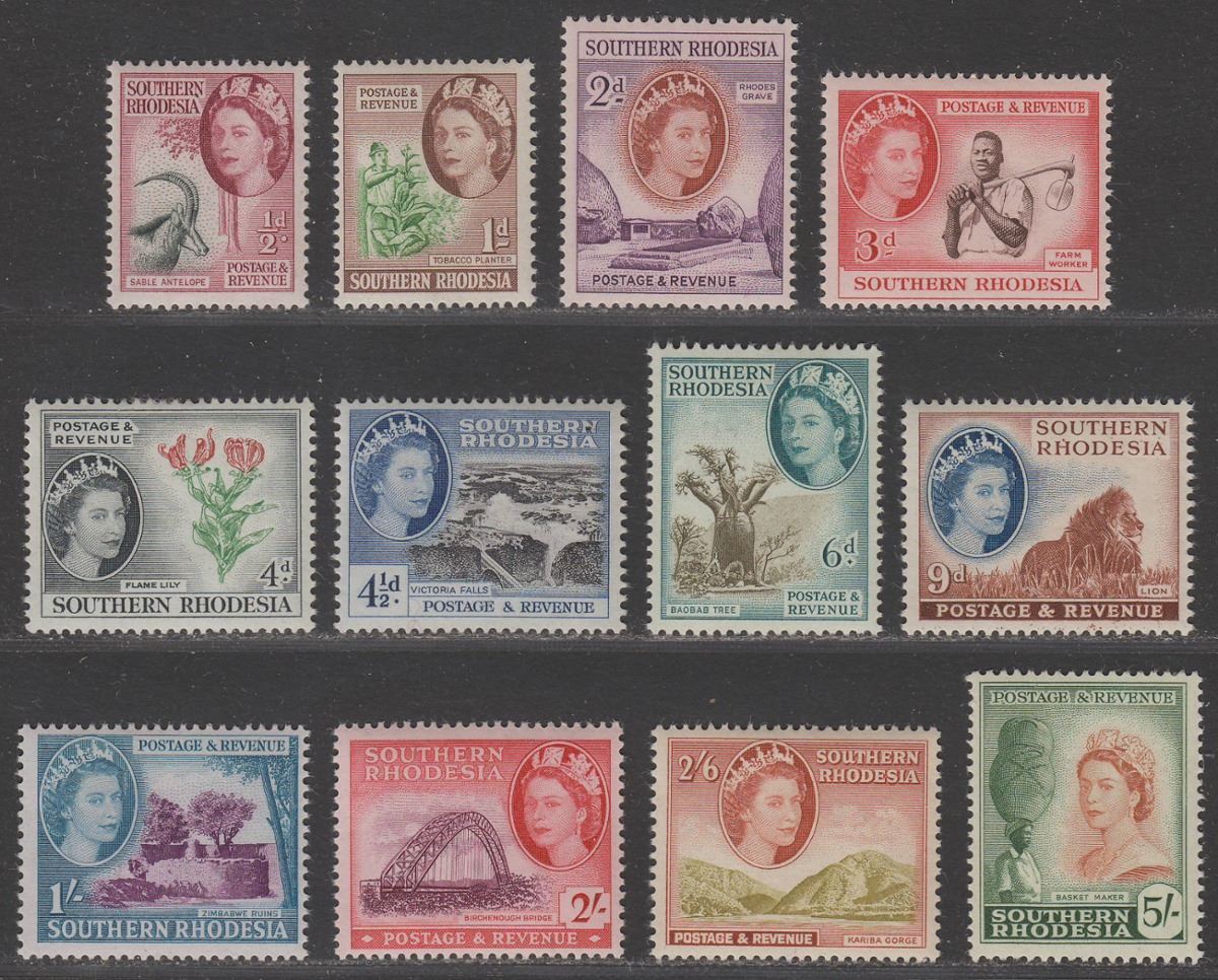 Southern Rhodesia 1953 Queen Elizabeth II Set to 5sh Mint SG78-89